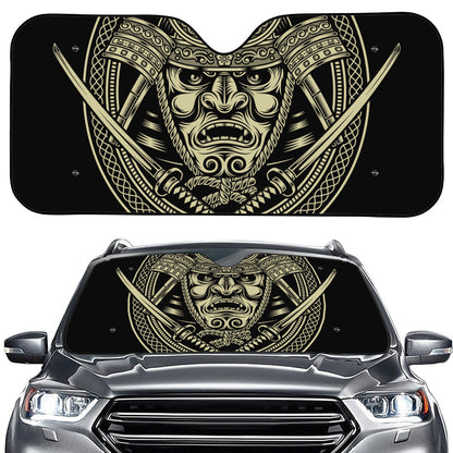 Samurai Warrior Mask Print Car Windshield Sun Shade