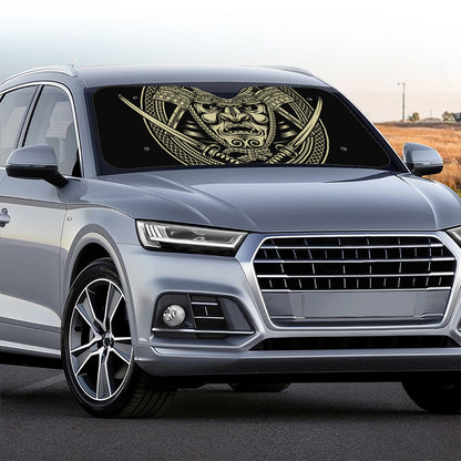 Samurai Warrior Mask Print Car Windshield Sun Shade