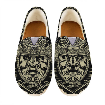Samurai Warrior Mask Print Casual Shoes