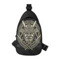 Samurai Warrior Mask Print Sling Bag