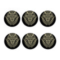 Samurai Warrior Mask Print Coaster Set