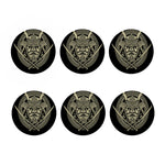 Samurai Warrior Mask Print Coaster Set