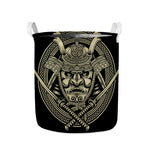 Samurai Warrior Mask Print Collapsible Laundry Basket
