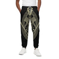 Samurai Warrior Mask Print Cotton Sweatpants