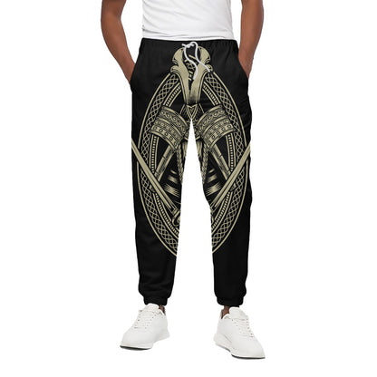 Samurai Warrior Mask Print Cotton Pants