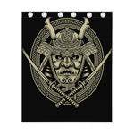 Samurai Warrior Mask Print Curtain