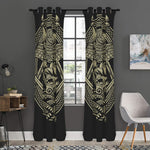 Samurai Warrior Mask Print Curtain