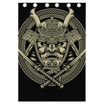 Samurai Warrior Mask Print Curtain