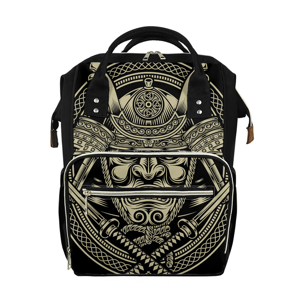 Samurai Warrior Mask Print Diaper Bag