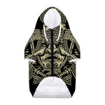 Samurai Warrior Mask Print Dog Zip Up Hoodie