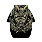 Samurai Warrior Mask Print Dog Zip Up Hoodie