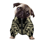 Samurai Warrior Mask Print Dog Zip Up Jacket