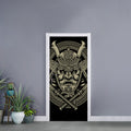 Samurai Warrior Mask Print Door Sticker