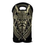 Samurai Warrior Mask Print Double Neoprene Wine Tote