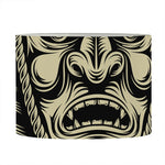 Samurai Warrior Mask Print Drum Lamp Shade