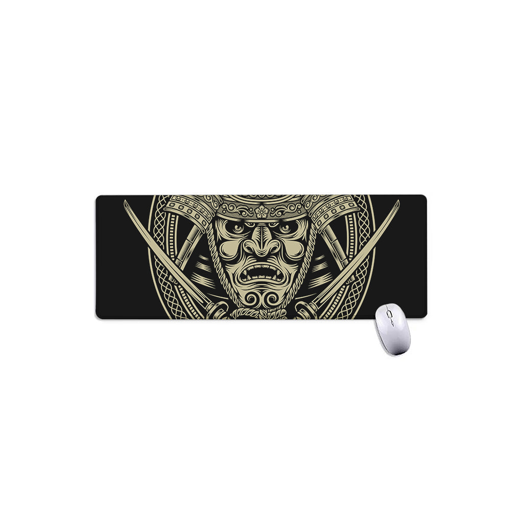Samurai Warrior Mask Print Extended Mouse Pad
