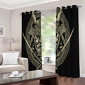 Samurai Warrior Mask Print Extra Wide Grommet Curtains