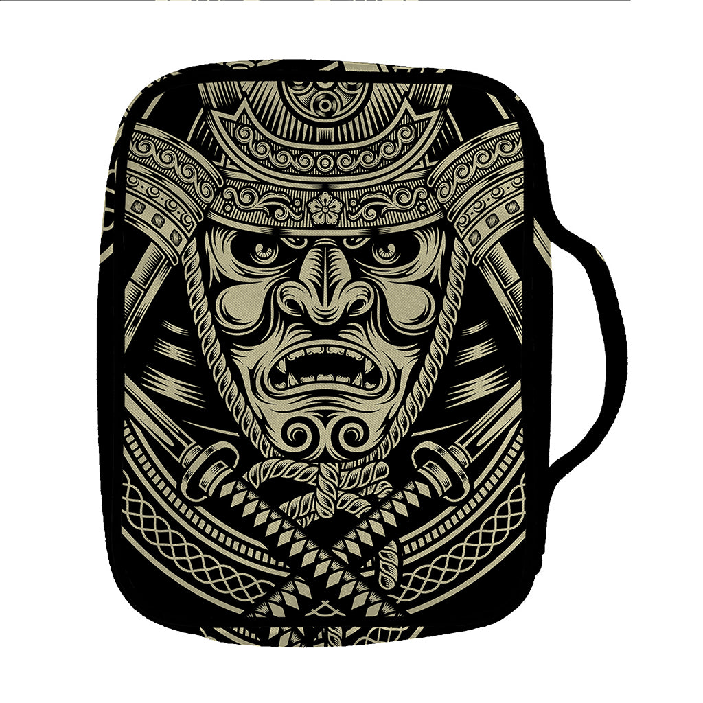 Samurai Warrior Mask Print Front Pocket Bible Bag