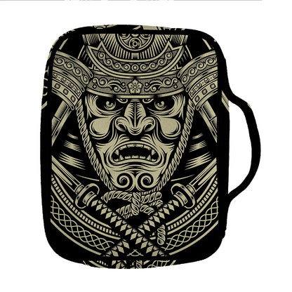 Samurai Warrior Mask Print Front Pocket Bible Bag