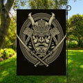 Samurai Warrior Mask Print Garden Flag