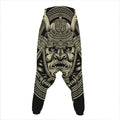 Samurai Warrior Mask Print Hammer Pants