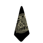 Samurai Warrior Mask Print Hand Towel