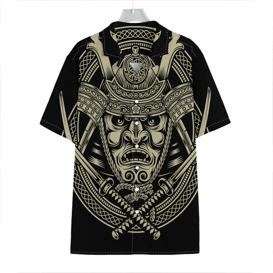 Samurai Warrior Mask Print Hawaiian Shirt
