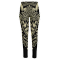 Samurai Warrior Mask Print High-Waisted Pocket Leggings
