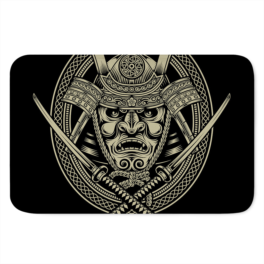 Samurai Warrior Mask Print Indoor Door Mat