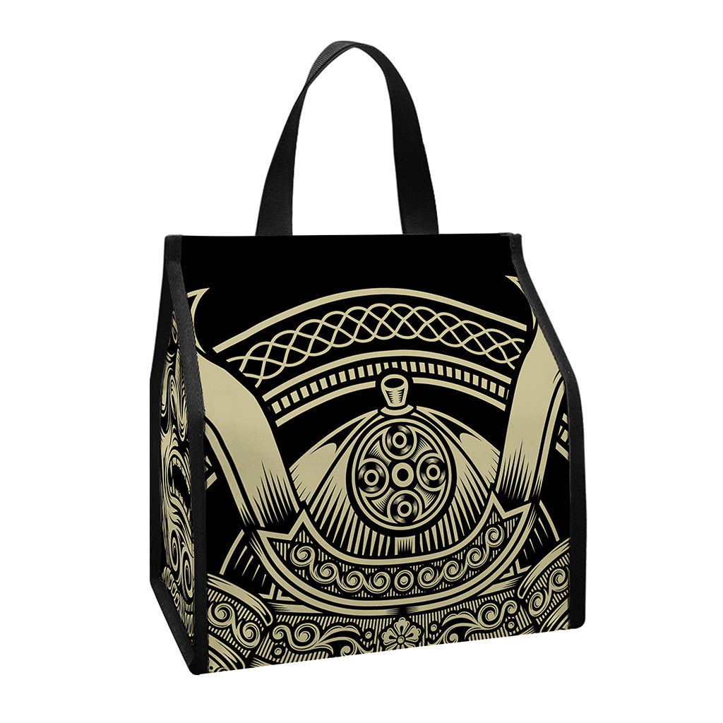 Samurai Warrior Mask Print Insulated Lunch Tote
