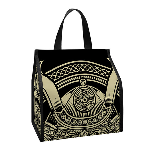 Samurai Warrior Mask Print Insulated Lunch Tote