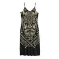 Samurai Warrior Mask Print Jersey Midi Cami Dress