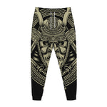 Samurai Warrior Mask Print Jogger Pants