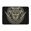 Samurai Warrior Mask Print Kitchen Mat