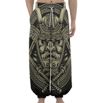 Samurai Warrior Mask Print Lantern Pants