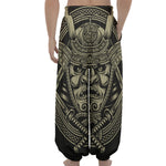 Samurai Warrior Mask Print Lantern Pants