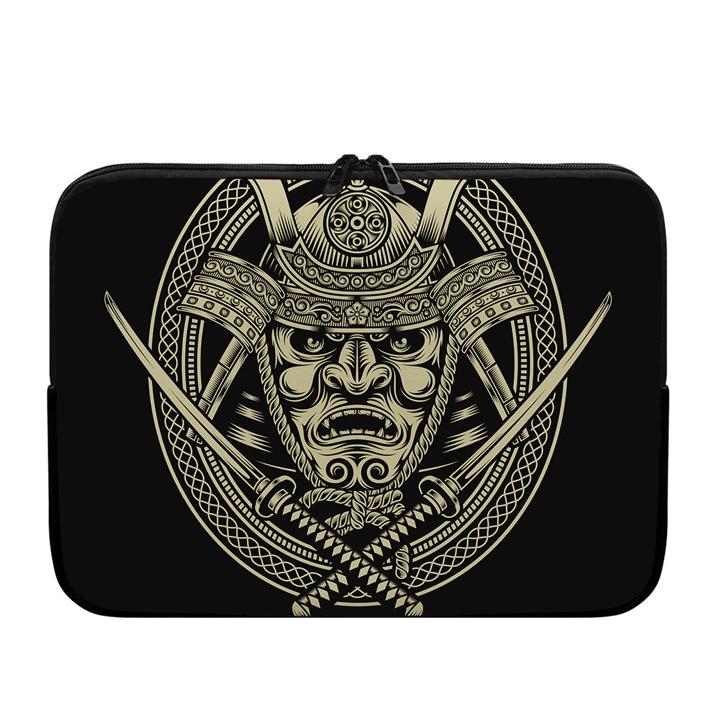 Samurai Warrior Mask Print Laptop Sleeve