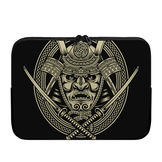 Samurai Warrior Mask Print Laptop Sleeve