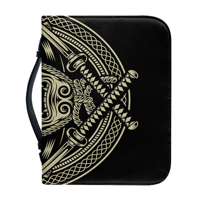 Samurai Warrior Mask Print Leather Bible Cover