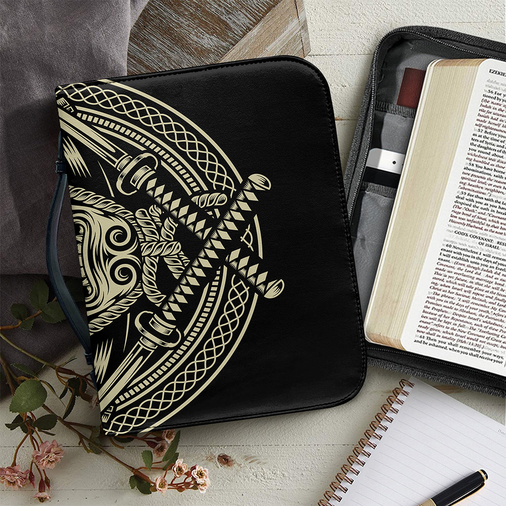 Samurai Warrior Mask Print Leather Bible Cover
