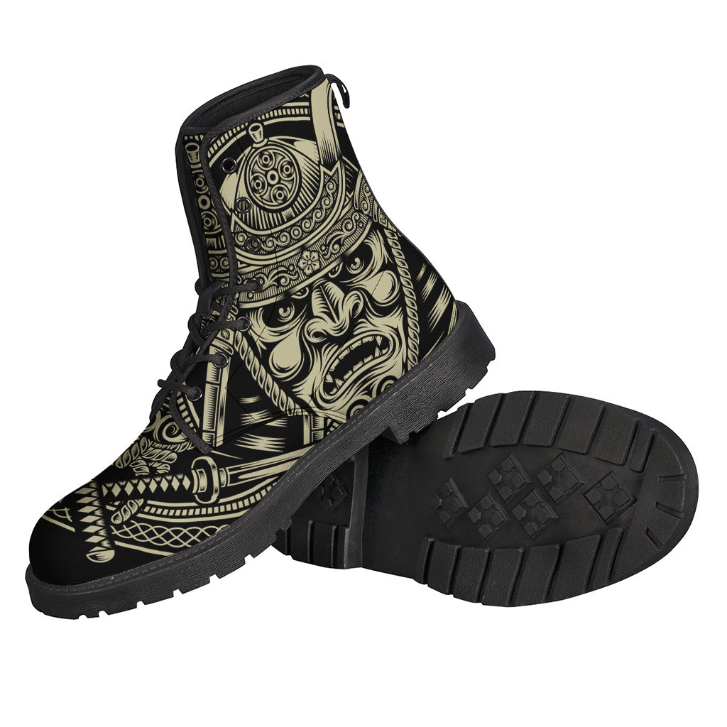 Samurai Warrior Mask Print Backpack