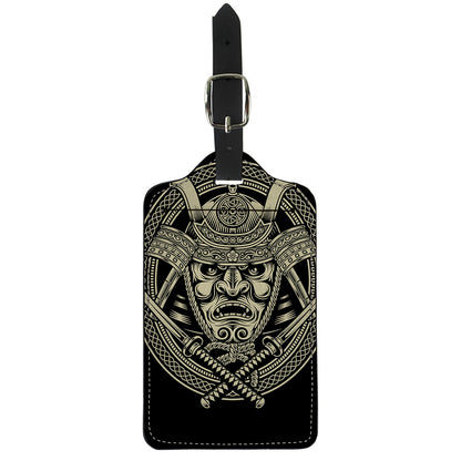 Samurai Warrior Mask Print Luggage Tag
