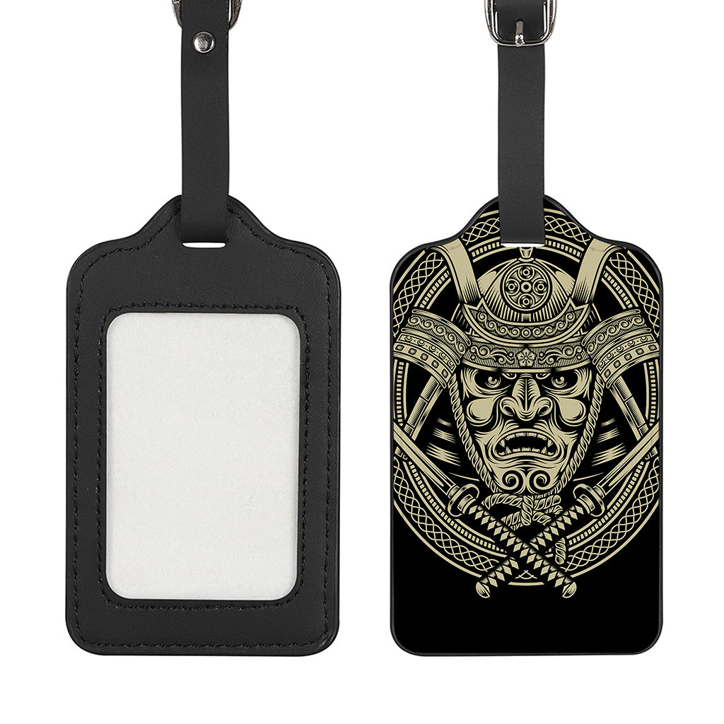 Samurai Warrior Mask Print Luggage Tag