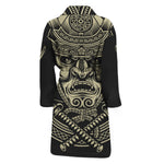 Samurai Warrior Mask Print Men's Bathrobe