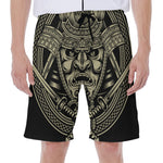 Samurai Warrior Mask Print Men's Beach Shorts