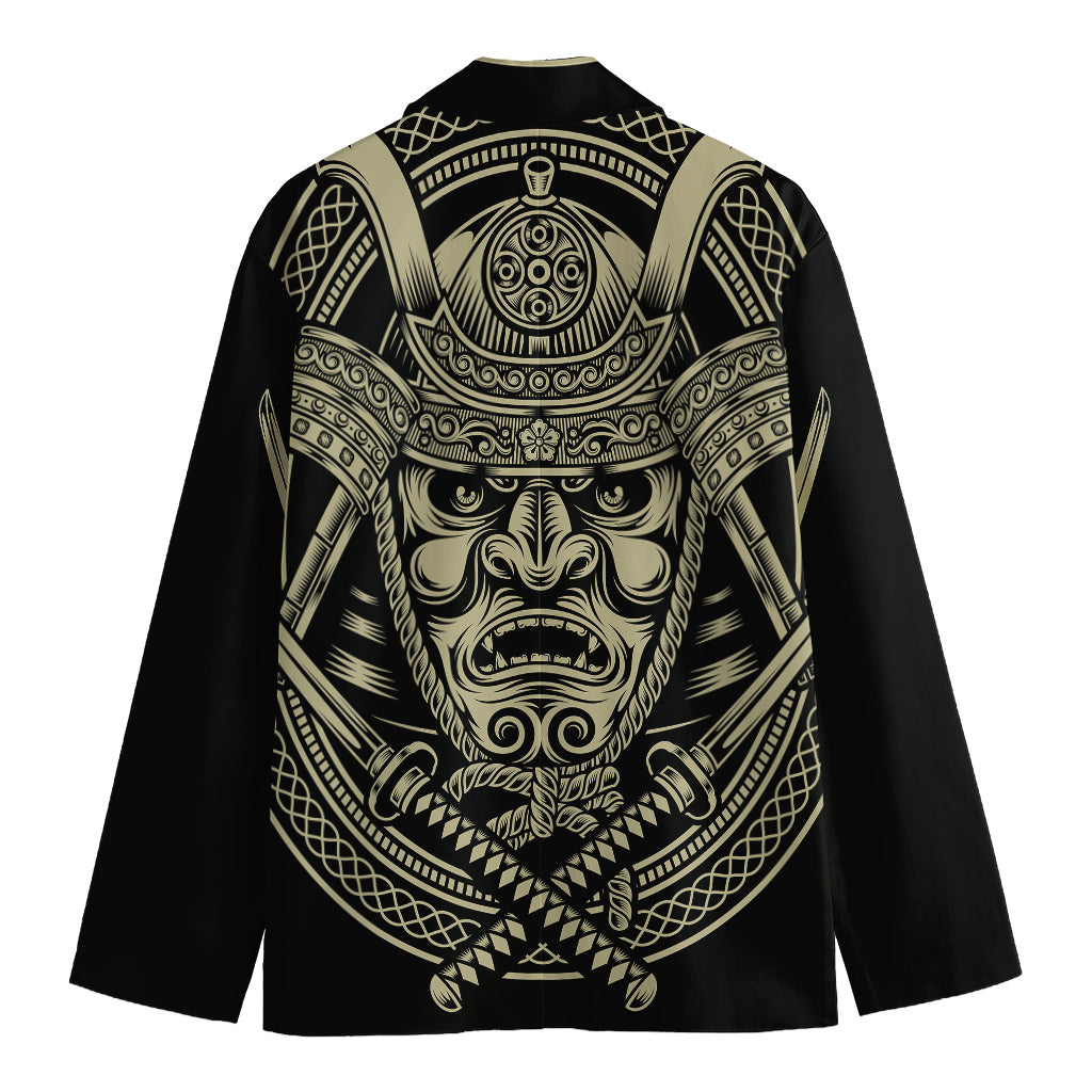Samurai Warrior Mask Print Men's Blazer