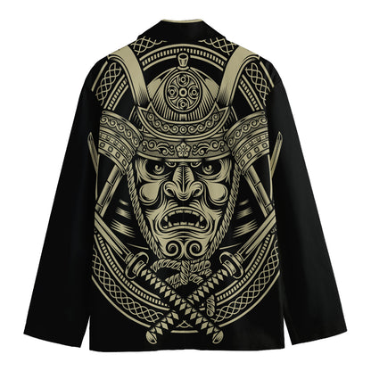 Samurai Warrior Mask Print Men's Blazer