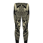 Samurai Warrior Mask Print Men's leggings