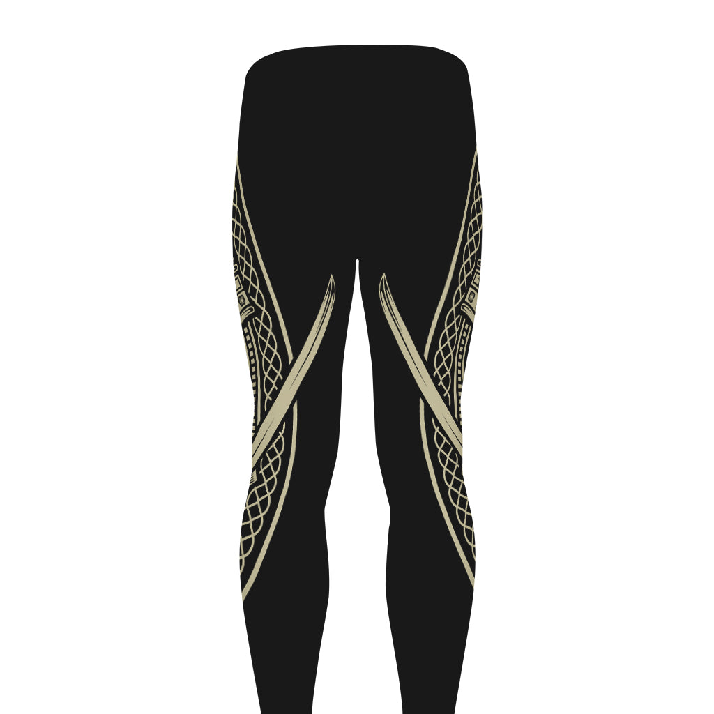 Samurai Warrior Mask Print Men's leggings