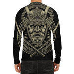 Samurai Warrior Mask Print Men's Long Sleeve Rash Guard